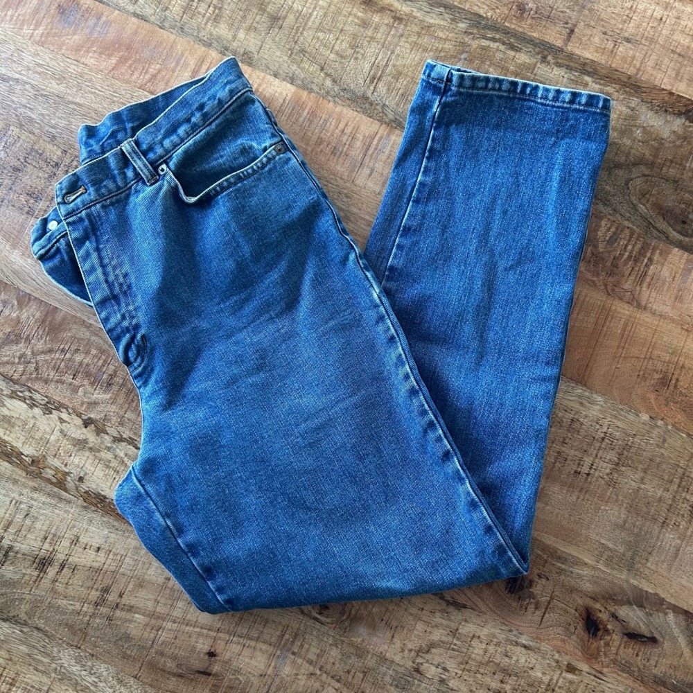 Lauren Jeans Co Ralph Lauren High Rise Straight Leg Blue Denim Jeans Womens 10